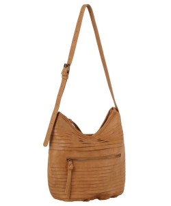 Fashoin Stripe Quilted Shoulder Bag Hobo K-0003-M TAN